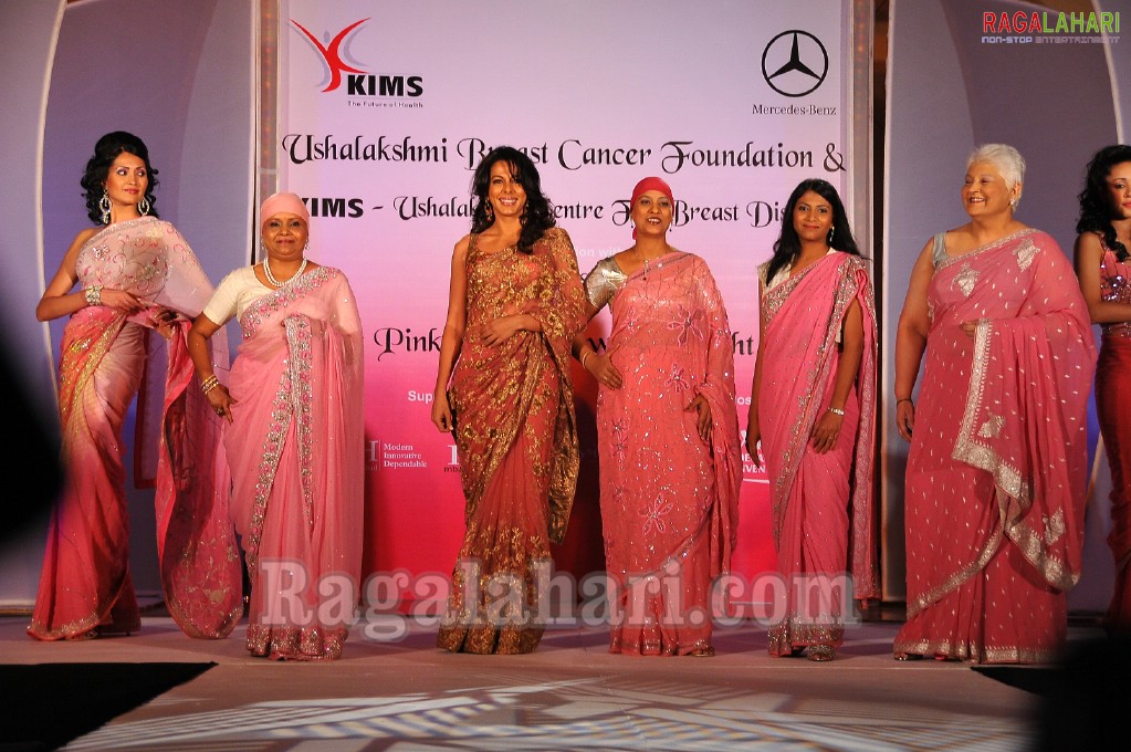 Amala, Shilpa Reddy walks on the Ramp for KIMS-The Pink Ribbon Awards Night 2010