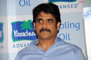 Nagarjuna & Bhumika at Parachute Cooling Oil Launch