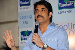 Nagarjuna & Bhumika at Parachute Cooling Oil Launch