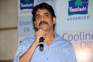 Nagarjuna & Bhumika at Parachute Cooling Oil Launch