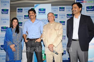 Nagarjuna & Bhumika at Parachute Cooling Oil Launch