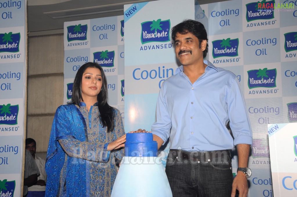 Nagarjuna, Bhumika Launched Parachute Cooling Oil
