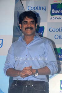 Nagarjuna & Bhumika at Parachute Cooling Oil Launch