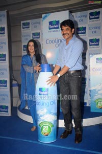 Nagarjuna & Bhumika at Parachute Cooling Oil Launch