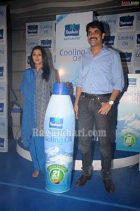 Nagarjuna & Bhumika at Parachute Cooling Oil Launch