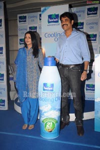 Nagarjuna & Bhumika at Parachute Cooling Oil Launch