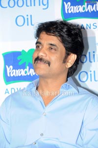 Nagarjuna & Bhumika at Parachute Cooling Oil Launch