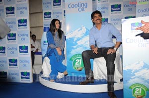 Nagarjuna & Bhumika at Parachute Cooling Oil Launch