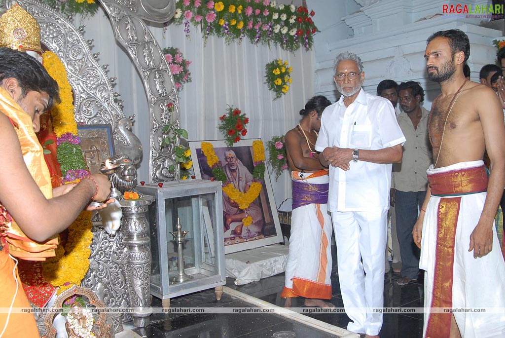 Idols of Saraswati Devi and Lord Rama were installed at Sai Baba temple of Film Nagar Daiva Sannidhanam