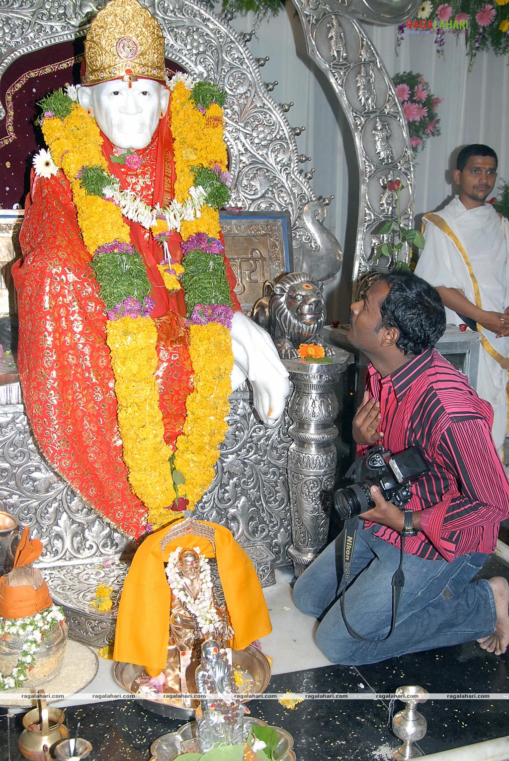 Idols of Saraswati Devi and Lord Rama were installed at Sai Baba temple of Film Nagar Daiva Sannidhanam