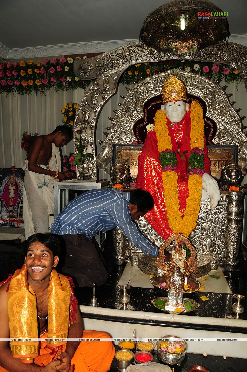 Idols of Saraswati Devi and Lord Rama were installed at Sai Baba temple of Film Nagar Daiva Sannidhanam