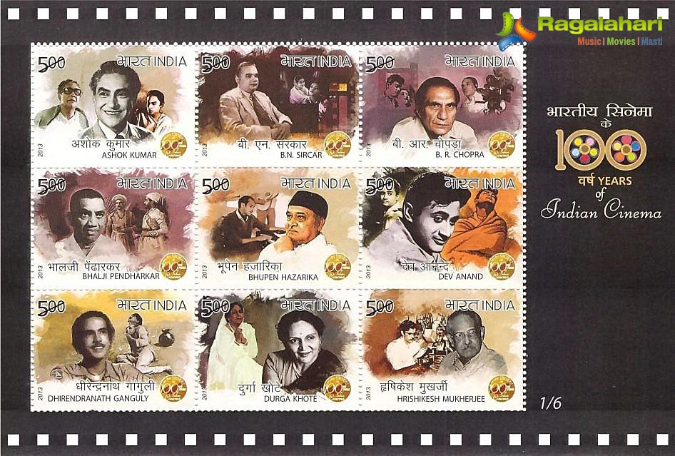 Stamps on 100 Years of Indian Cinema