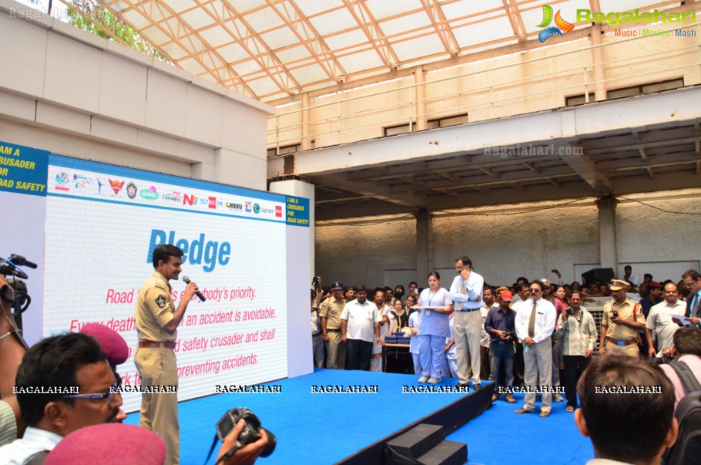 Road Safety & Accident Prevention Campaign launch by Apollo Hospitals and Hyderabad Traffic Police & GHMC