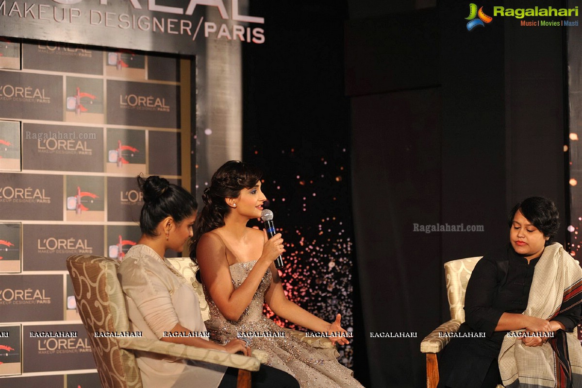 Sonam Kapoor unveils of L’Oreal Paris Make Up Collection for Cannes 2014