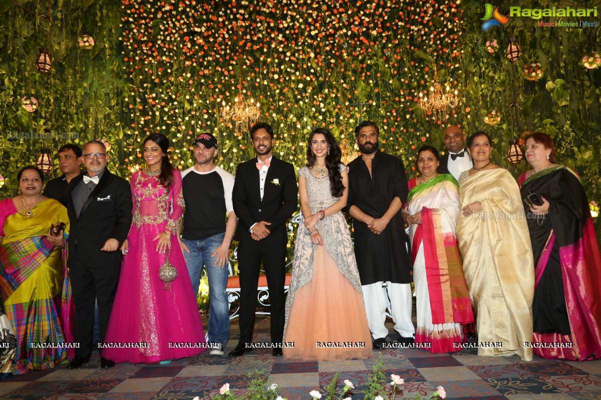 Celebrations by Aadarsh Balakrishna and Gulnar Virk at Hyderabad Marriott Hotel and Convention Centre