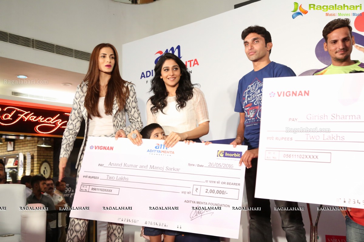 Shilpa Reddy and Regina Cassandra felicitates para-athletes of Aditya Mehta Foundation (AMF) at Inorbit Mall, Hyderabad