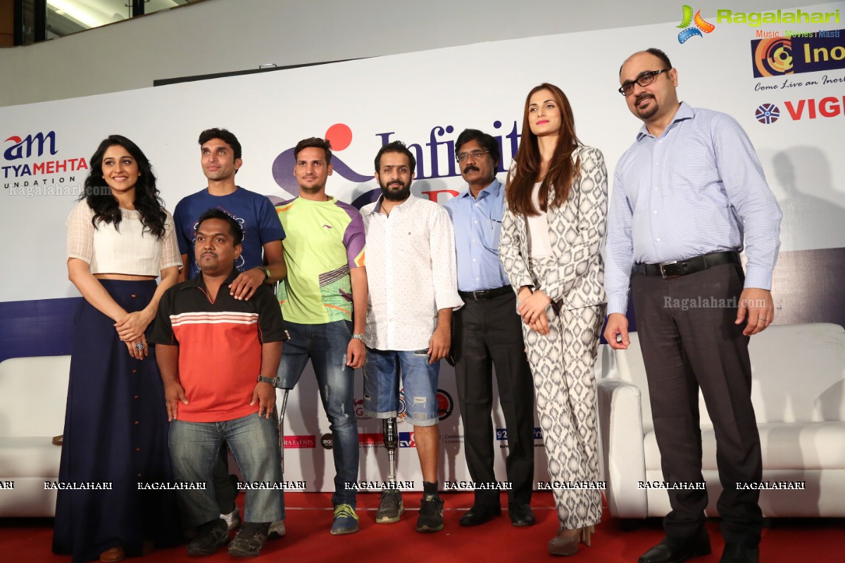 Shilpa Reddy and Regina Cassandra felicitates para-athletes of Aditya Mehta Foundation (AMF) at Inorbit Mall, Hyderabad