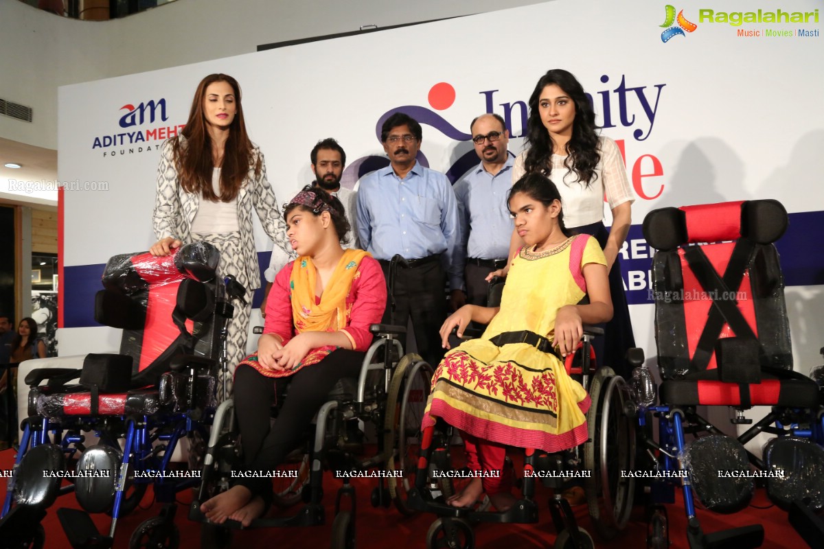 Shilpa Reddy and Regina Cassandra felicitates para-athletes of Aditya Mehta Foundation (AMF) at Inorbit Mall, Hyderabad