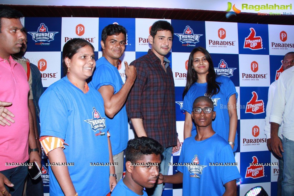 Mahesh Babu felicitates Thumps Up Thunder Challenge Winners at Paradise Restaurant, Hyderabad