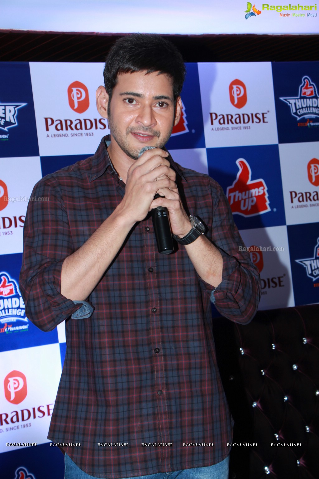 Mahesh Babu felicitates Thumps Up Thunder Challenge Winners at Paradise Restaurant, Hyderabad