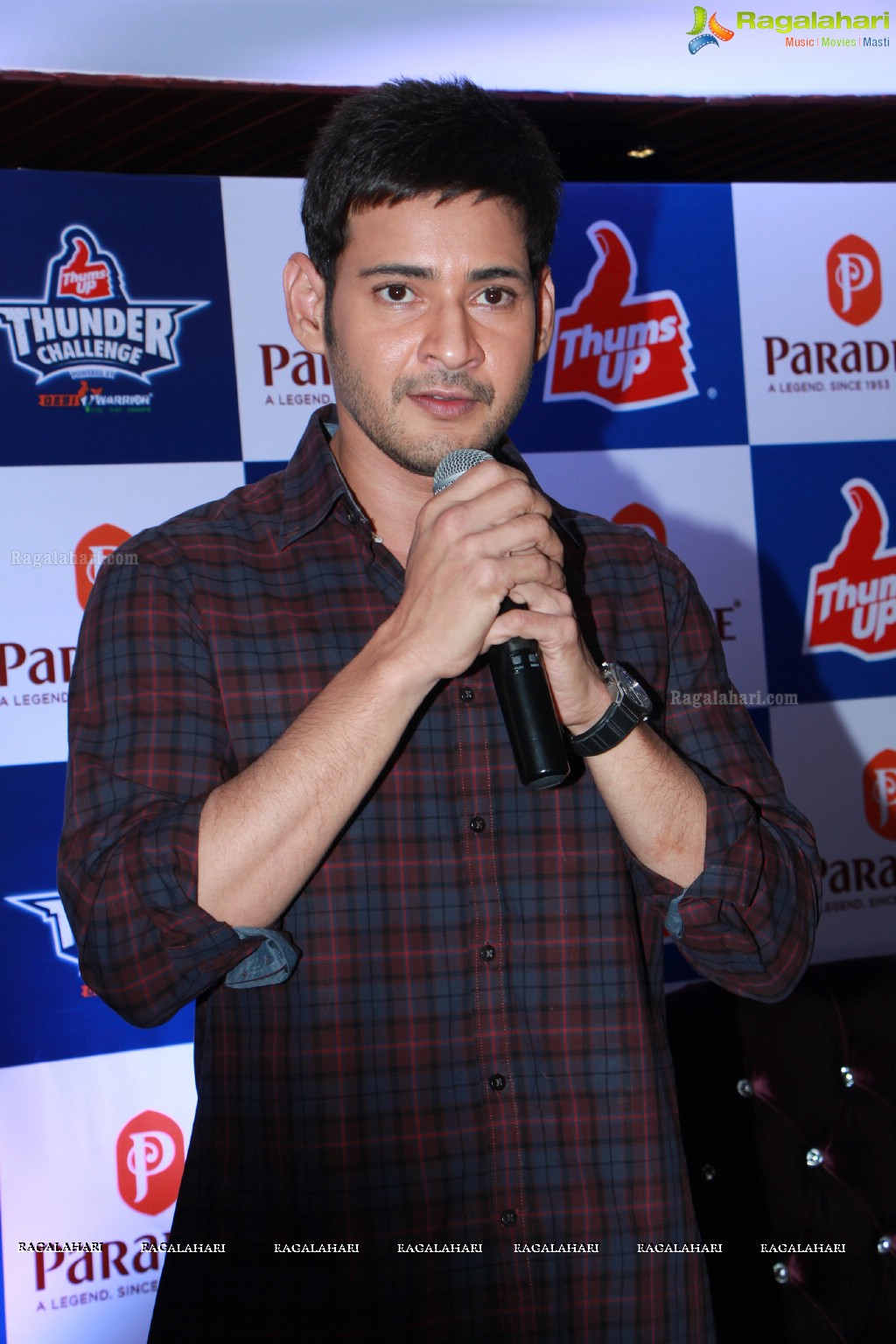 Mahesh Babu felicitates Thumps Up Thunder Challenge Winners at Paradise Restaurant, Hyderabad