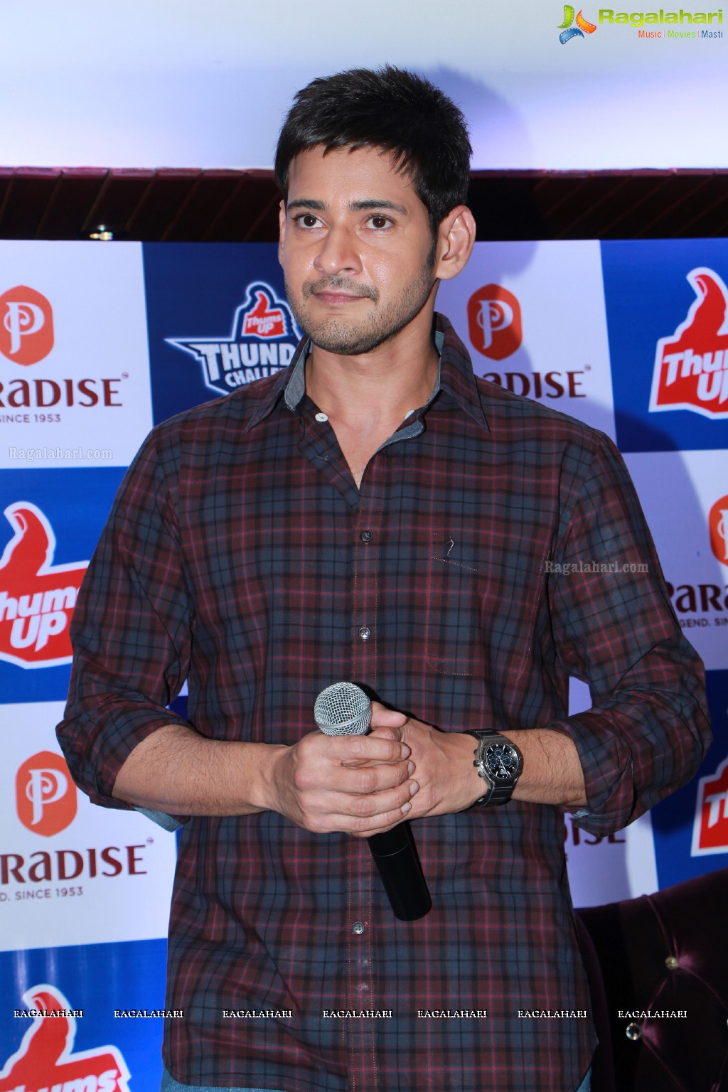 Mahesh Babu felicitates Thumps Up Thunder Challenge Winners at Paradise Restaurant, Hyderabad