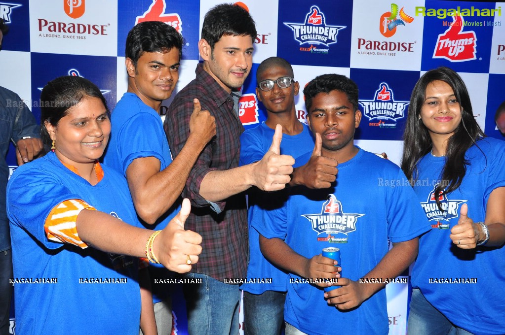 Mahesh Babu felicitates Thumps Up Thunder Challenge Winners at Paradise Restaurant, Hyderabad