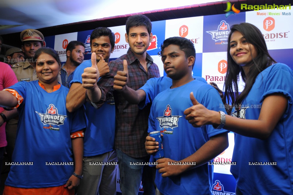 Mahesh Babu felicitates Thumps Up Thunder Challenge Winners at Paradise Restaurant, Hyderabad