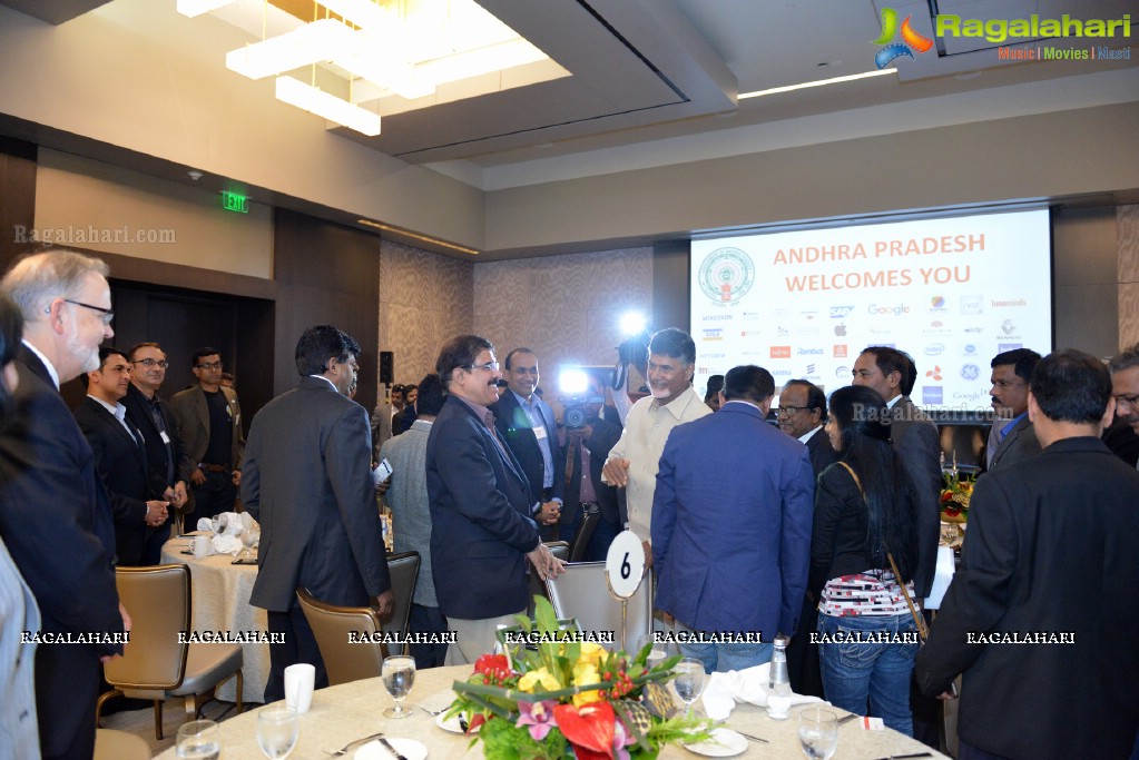 Andhra Pradesh Chief Minister Chandra Babu Naidu Business meet with Bay Area CEOs, California, USA