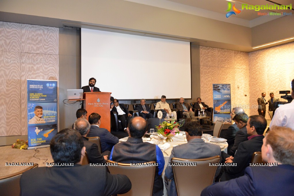 Andhra Pradesh Chief Minister Chandra Babu Naidu Business meet with Bay Area CEOs, California, USA