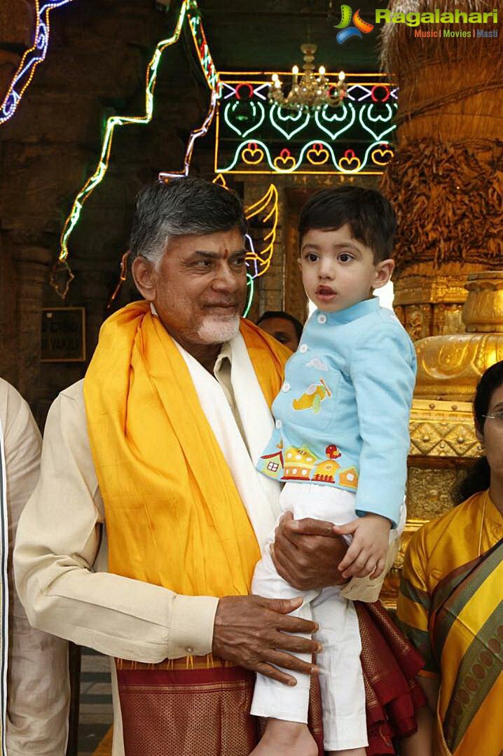 Andhra Pradesh CM Nara Chandra Babu Naidu's Grandson Devaansh Aksharabhyasam