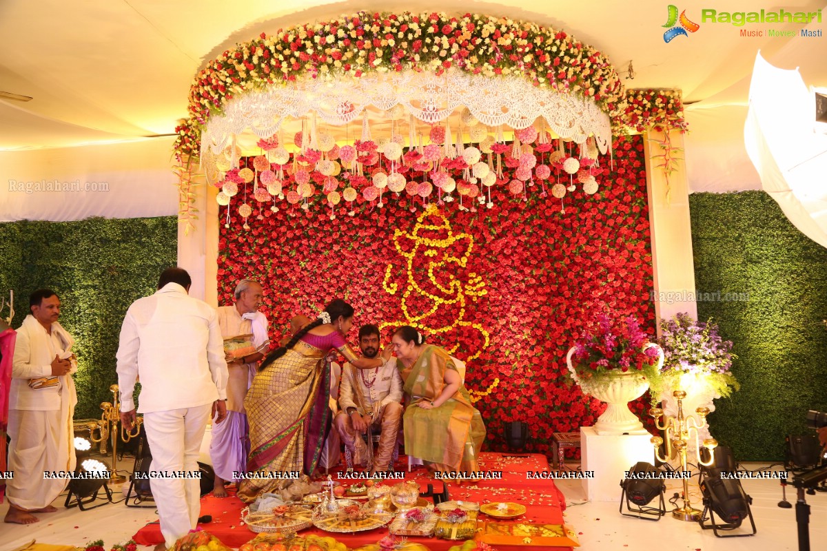 Engagement Ceremony of Saankruth and Spoorthy by Sparkle Events at Sri Raja Rajeshwari Roof Gardens, Secunderabad