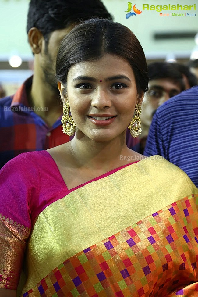 Hebah Patel launches VRK Silks Exhibition at Nizamabad