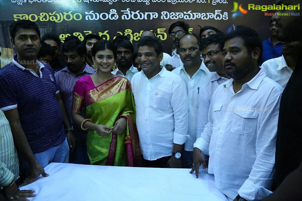 Hebah Patel launches VRK Silks Exhibition at Nizamabad