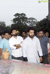 Jr NTR, Kalyan Ram Pay Tribute to NTR at NTR Ghat