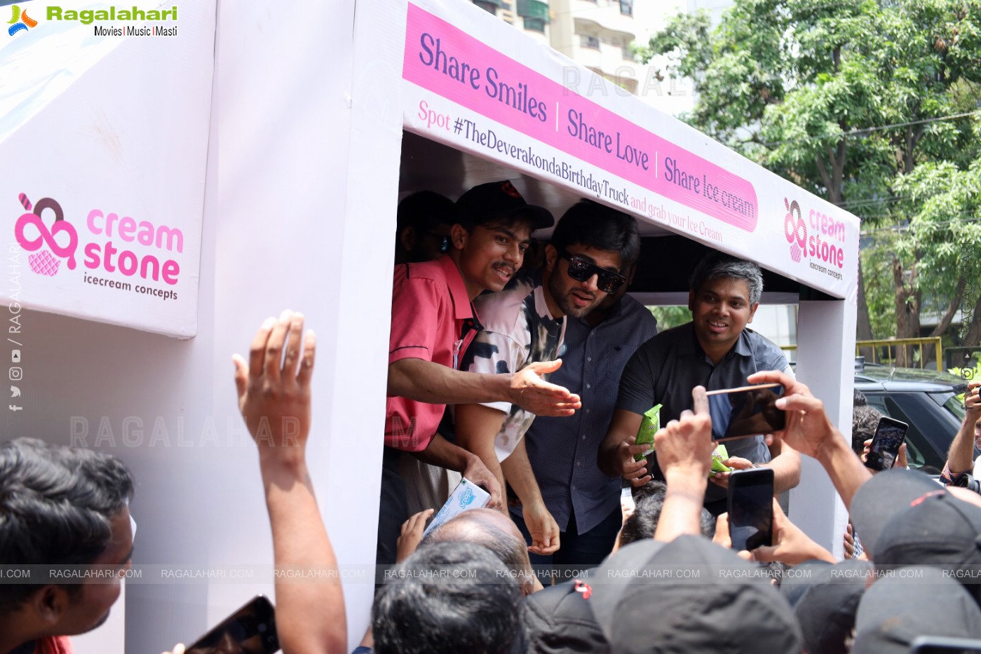 Vijay Deverkonda Launch Creamstone Creation & Flag Off of Deverkonda Birthday Trucks