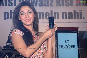 Manjari Fadnis Launches Onida KY Thunder007 Mobile in Hyderabad