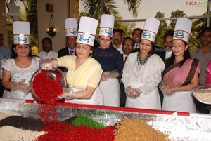 CM Kiran Kumar Reddy Wife Radhika Reddy at ITC Grand Kakatiya Cake Mixing