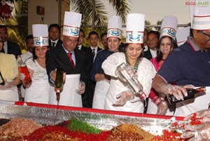 CM Kiran Kumar Reddy Wife Radhika Reddy at ITC Grand Kakatiya Cake Mixing