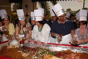 CM Kiran Kumar Reddy Wife Radhika Reddy at ITC Grand Kakatiya Cake Mixing