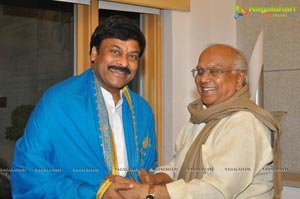 Akkineni Nageswara Rao felicitates Minister Chiranjeevi