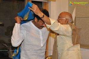 Akkineni Nageswara Rao felicitates Minister Chiranjeevi