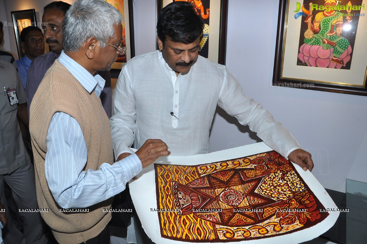 Chiranjeevi launches 'Human Colours of Telangana' Art Exhibition