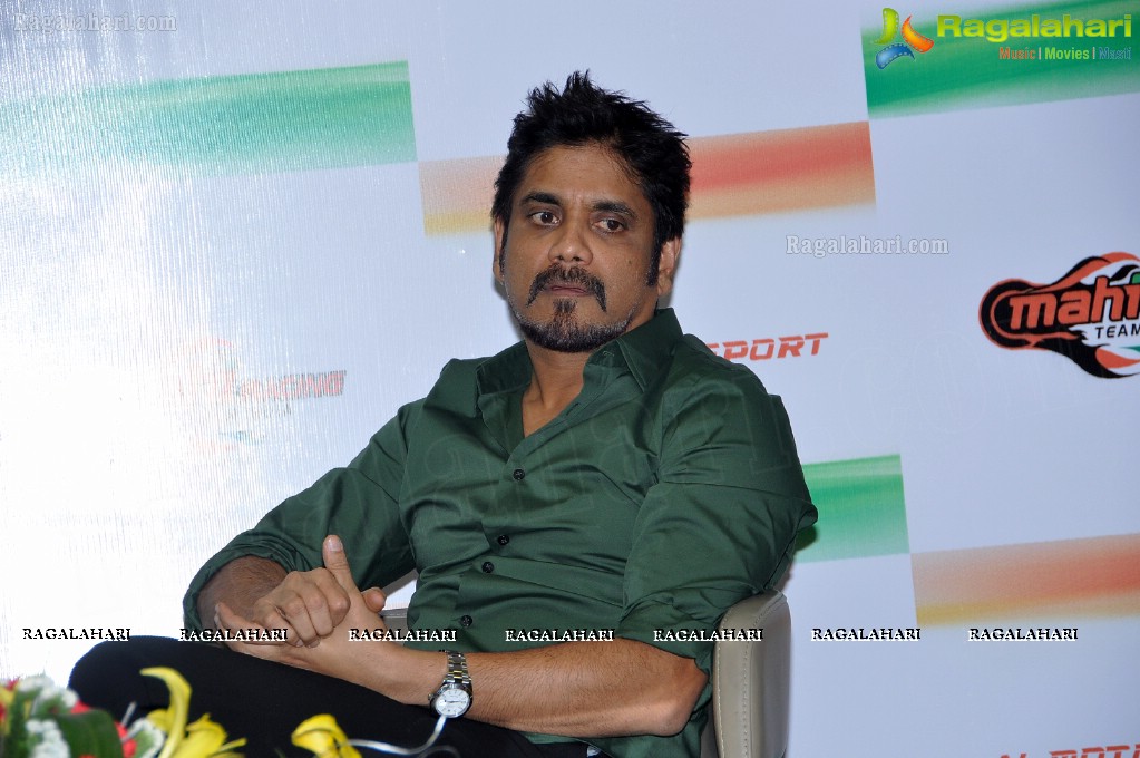 Nagarjuna at Mahi Racing Team India Press Meet, Hyderabad