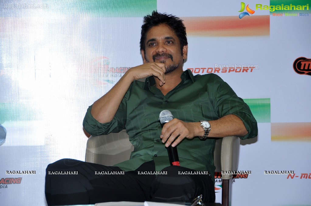 Nagarjuna at Mahi Racing Team India Press Meet, Hyderabad