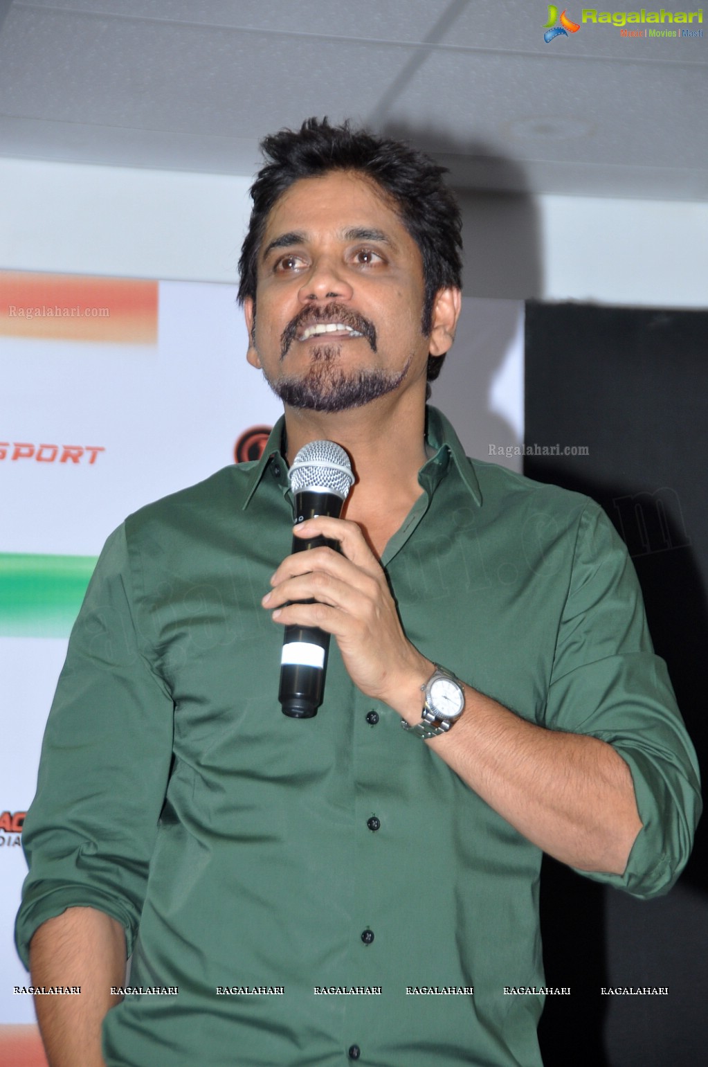 Nagarjuna at Mahi Racing Team India Press Meet, Hyderabad