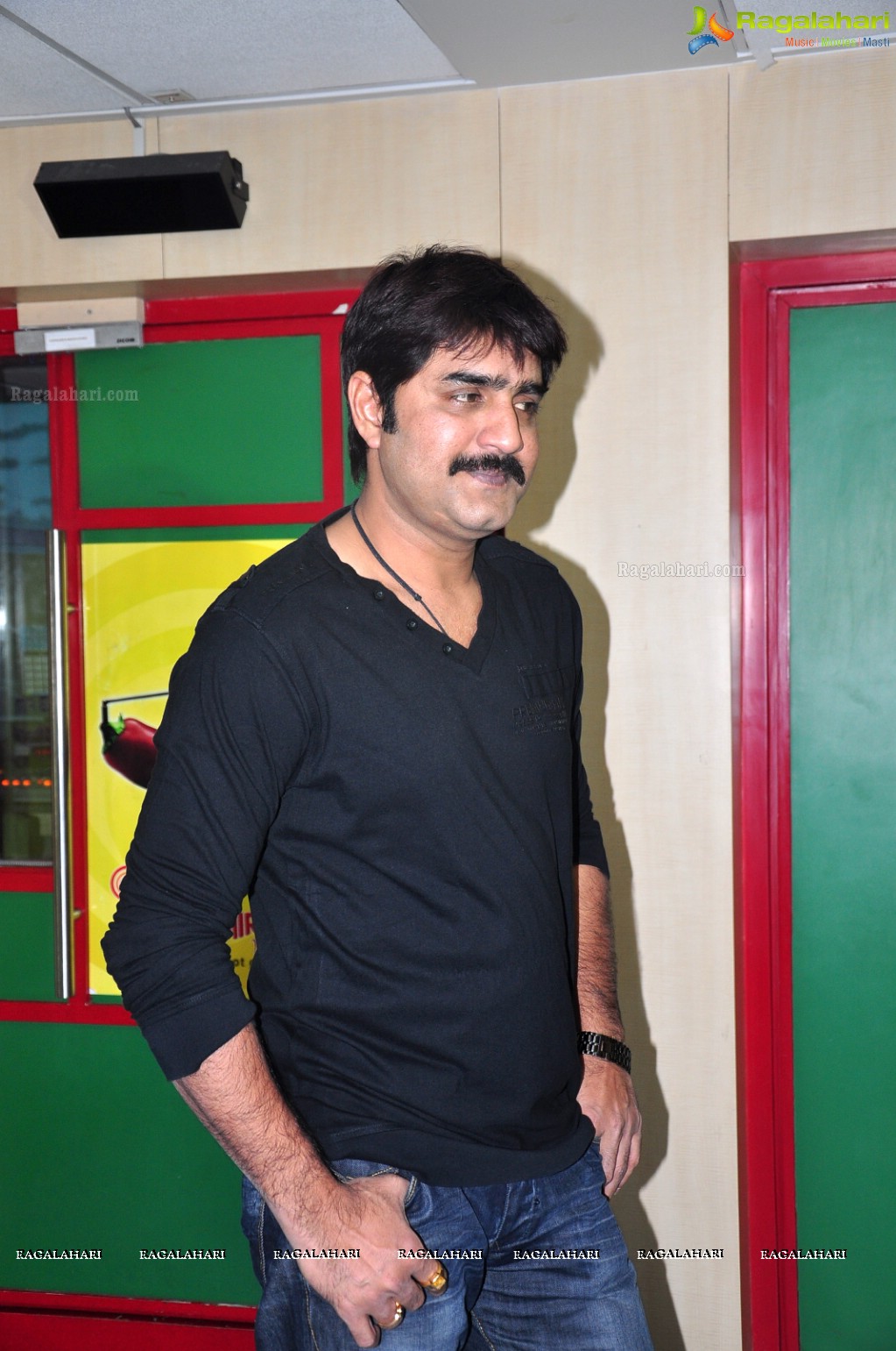 Hero Srikanth visits Mirchi Studios, Hyderabad