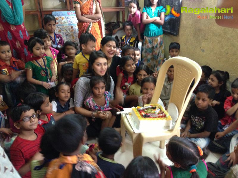 Hansika Celebrates Diwali with Poor Children