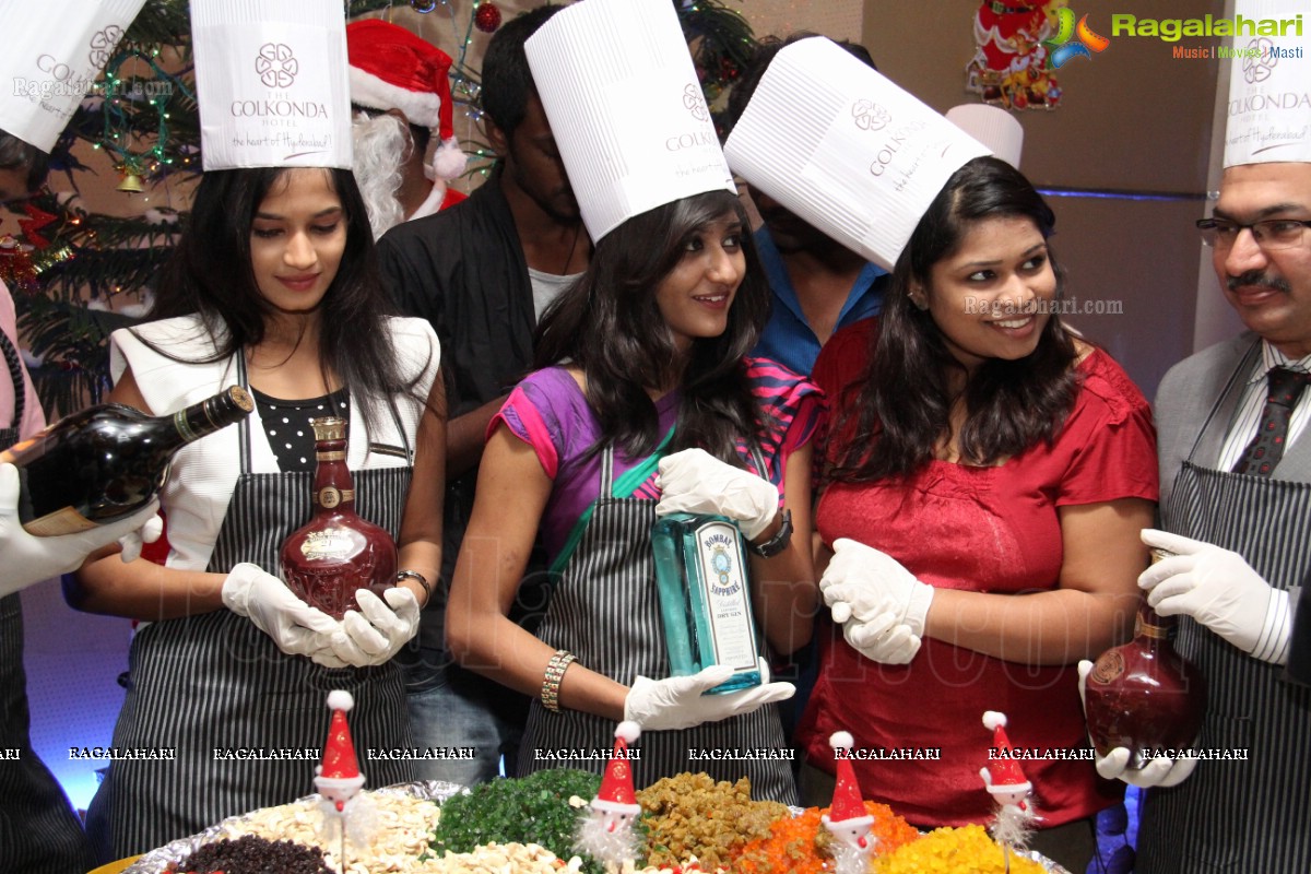 Anvika Rao, Priyanka and Sri Vidya at Christmas Cake Mixing at The Golkonda Hotel