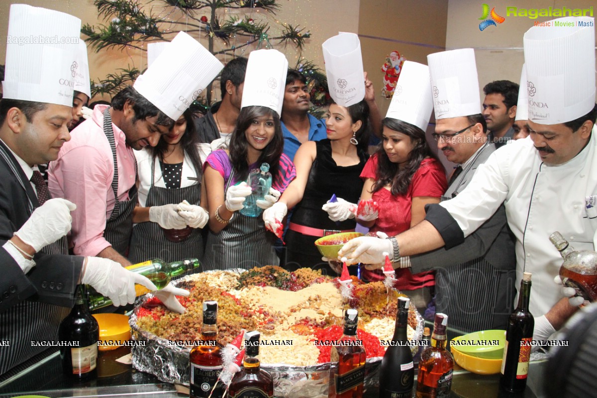 Anvika Rao, Priyanka and Sri Vidya at Christmas Cake Mixing at The Golkonda Hotel